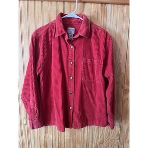 Vintage Rosemary & IVY Women's Red Wide Corduroy‎ Jacket Medium Shacket Shirt